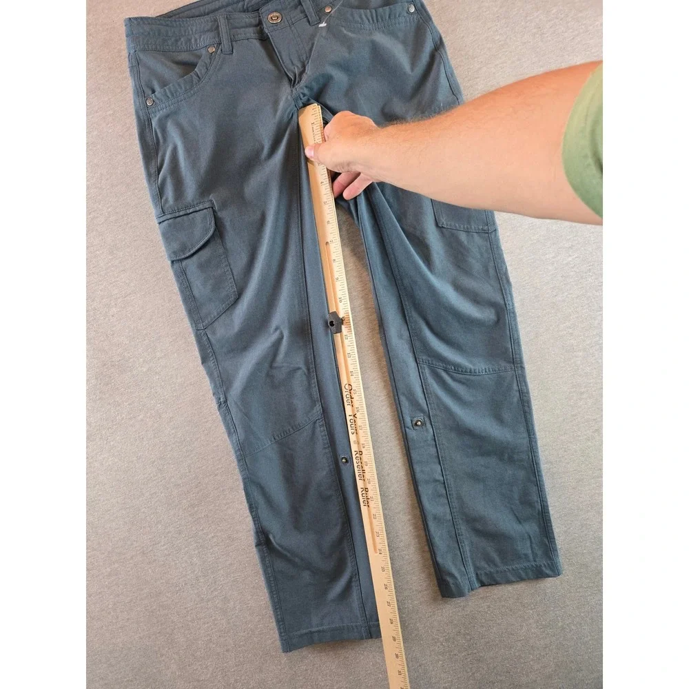 Kuhl Pants Womens 0 Short Blue Grey Freeflex Roll Up Cargo Hiking Trail Utility